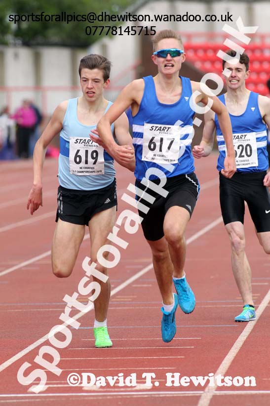 Mens under-20s 1500 metres, North Eastern Track and Field Champs, Gateshead Stadium. Photo: David T. Hewitson/Sports for All Pics